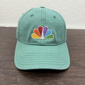 NBC Hat Cap Strapback Green Needlepoint TV Studio Peacock OSFM Harding Lane